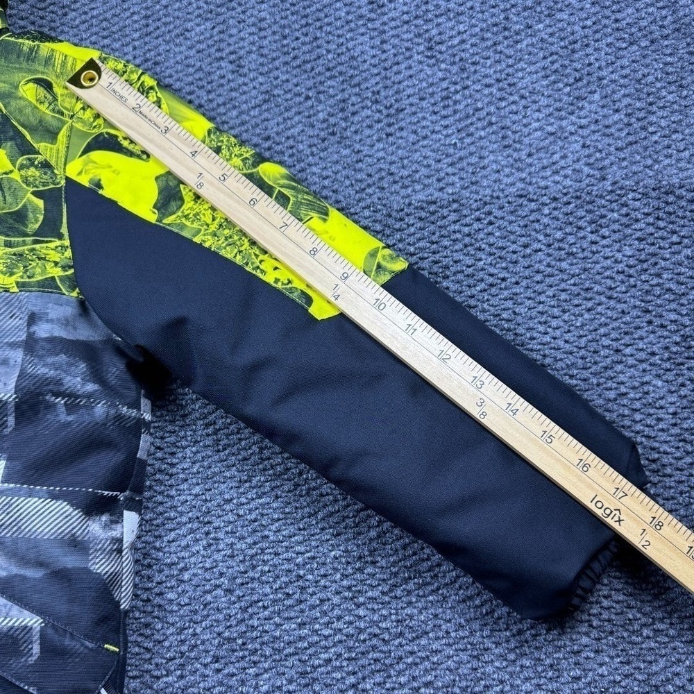 Obermeyer Boys Ski Snowboard Jacket I-Grow Hooded Insulated Black Green 7 Retro - Picture 7 of 8